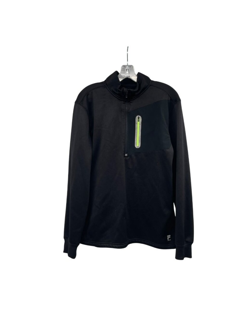 Fila Womens Active Pullover 1/4 Zip Black/Multi Pocket Size Medium
